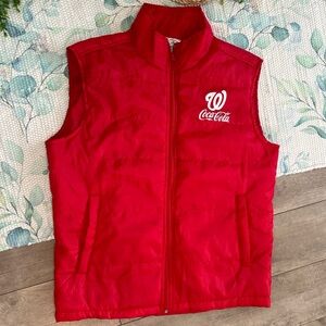 Washington Nationals Coca Cola Puffer Vest Size Medium
